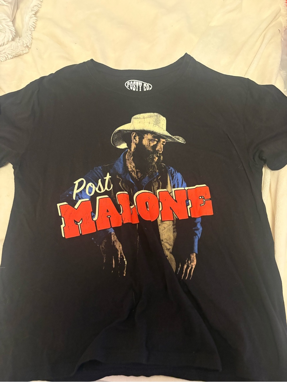 Post Malone Graphic Short-Sleeve Tee in Black with Red Logo